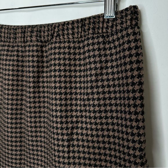 NKN Nekane Brown and Black Houndstooth Pocketed Ruffle Tweed Mini Skirt Sz L - Picture 8 of 13